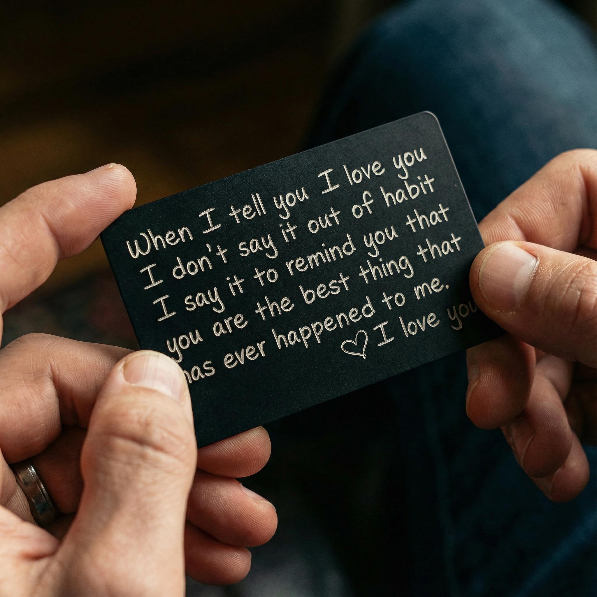 Engraved Aluminum Love Card