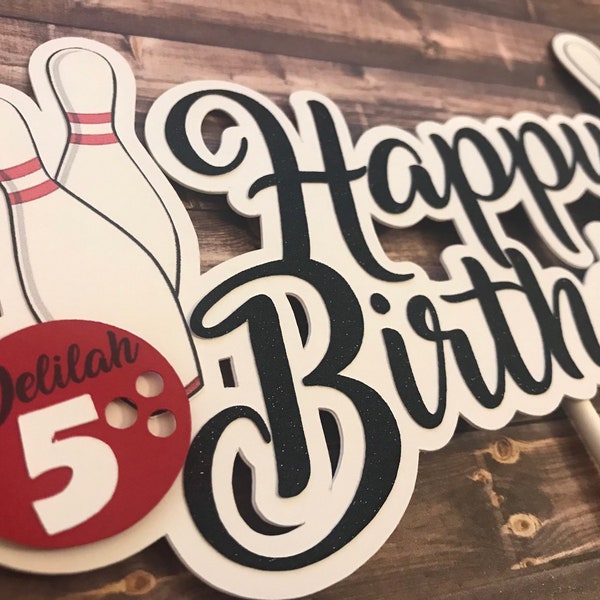 Bowling Party Cake Topper
