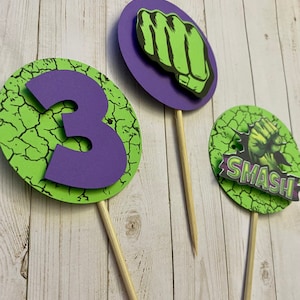 Hulk Inspired Cupcake Toppers