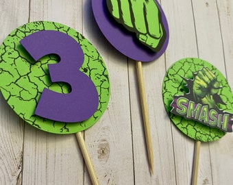 Hulk Inspired Cupcake Toppers