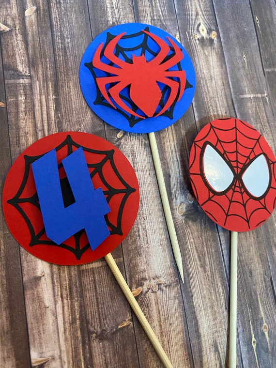 Spider Man Cupcake Toppers - Etsy