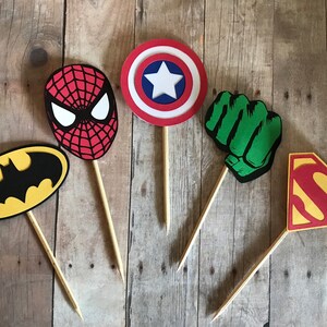 Superhero Cupcake Toppers image 1