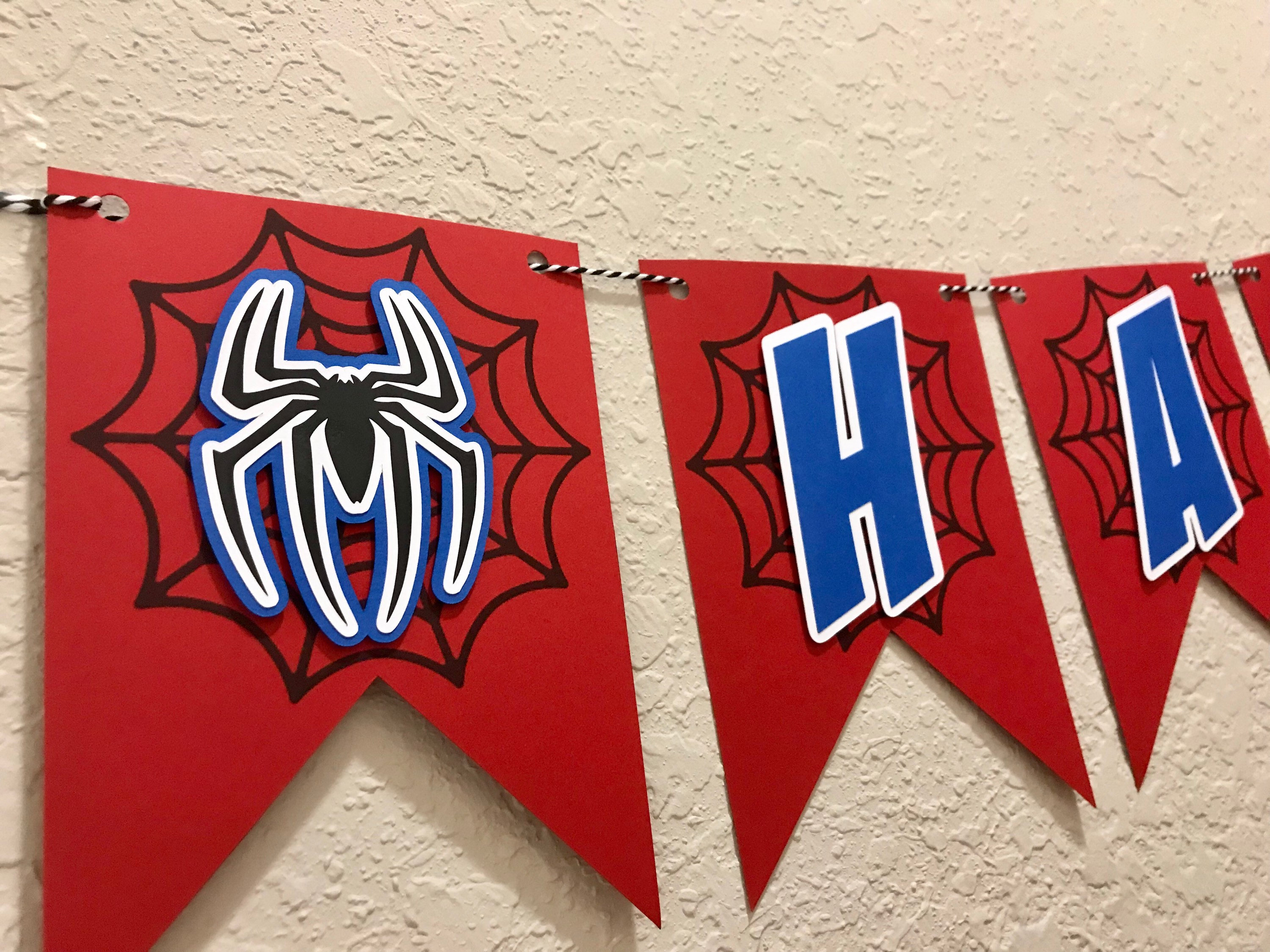 Spiderman birthday banner deals