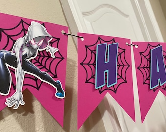 Spider Gwen Birthday Banner