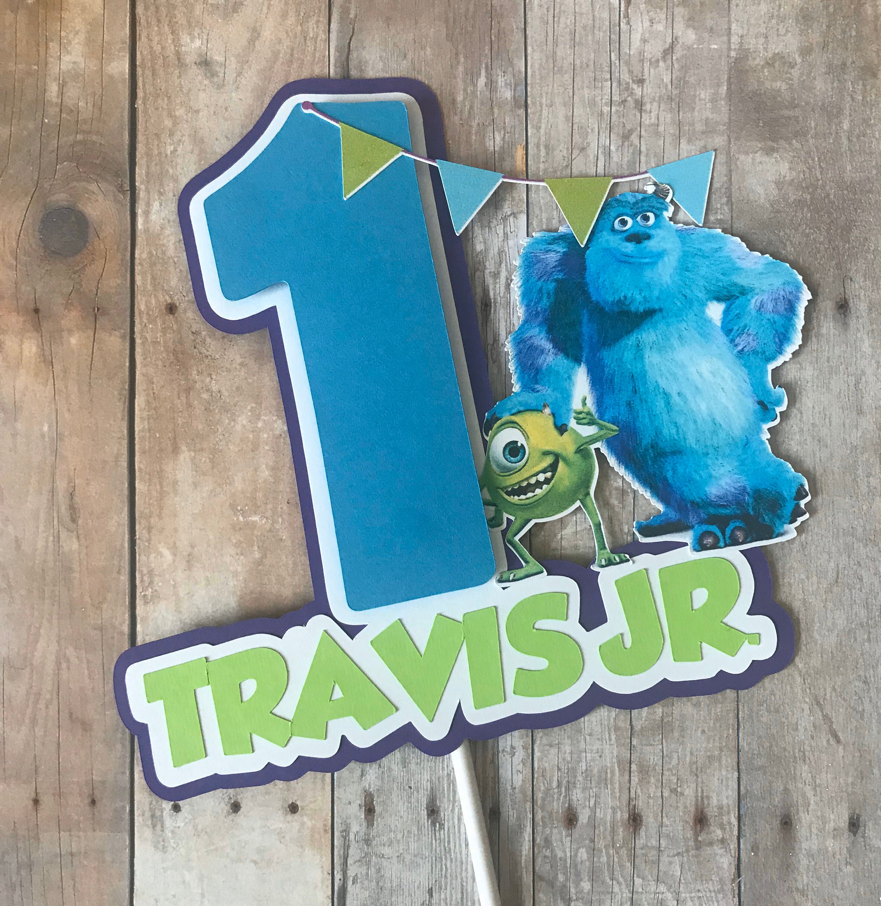 Monsters Inc Themed Cake Topper