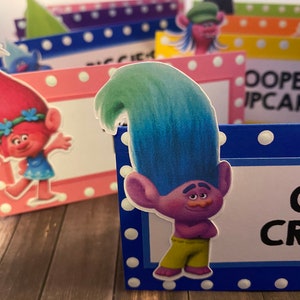 Trolls Inspired Food Signs Set of 8 image 2