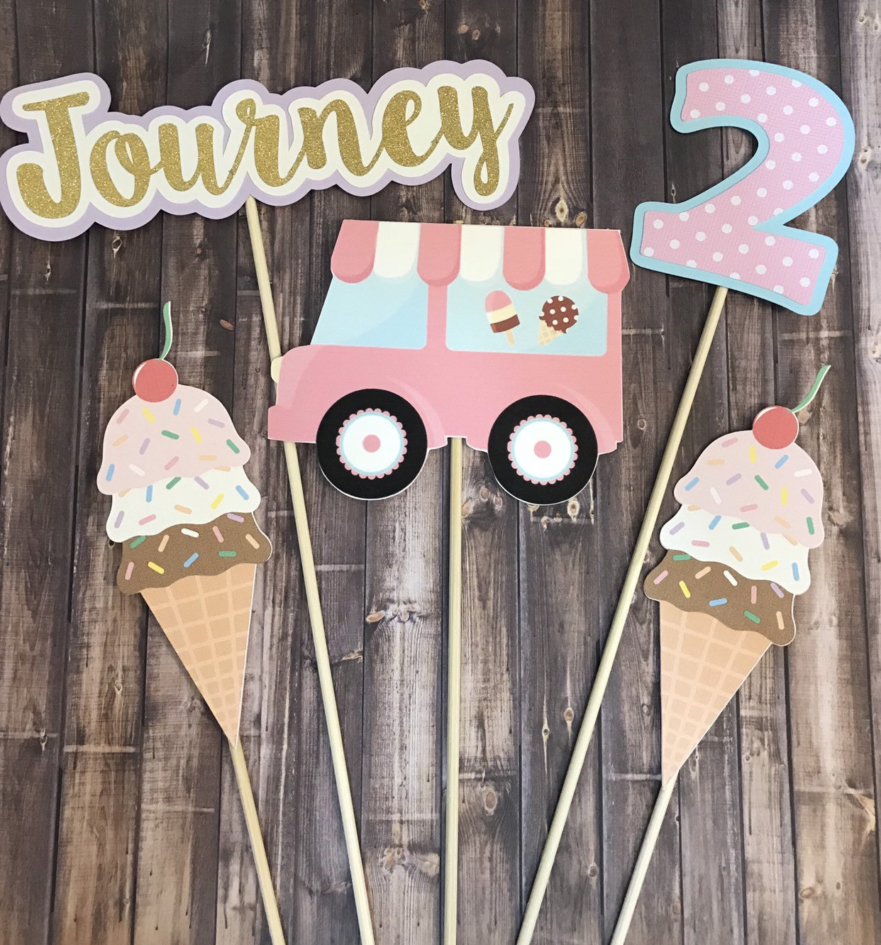 Ice Cream Party Centerpiece Sticks