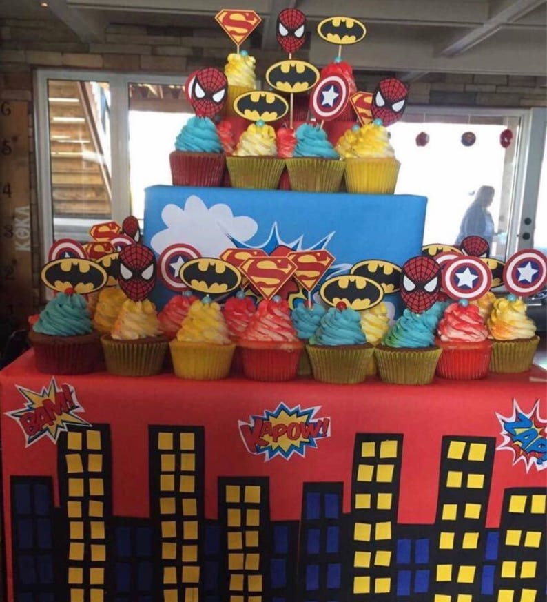 Superhero Cupcake Toppers image 4