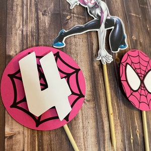 Spider Gwen Inspired Cupcake Toppers
