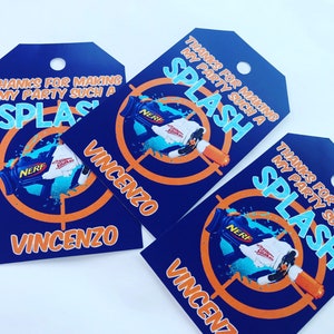 Nerf Inspired Favor Tag (Digital File)