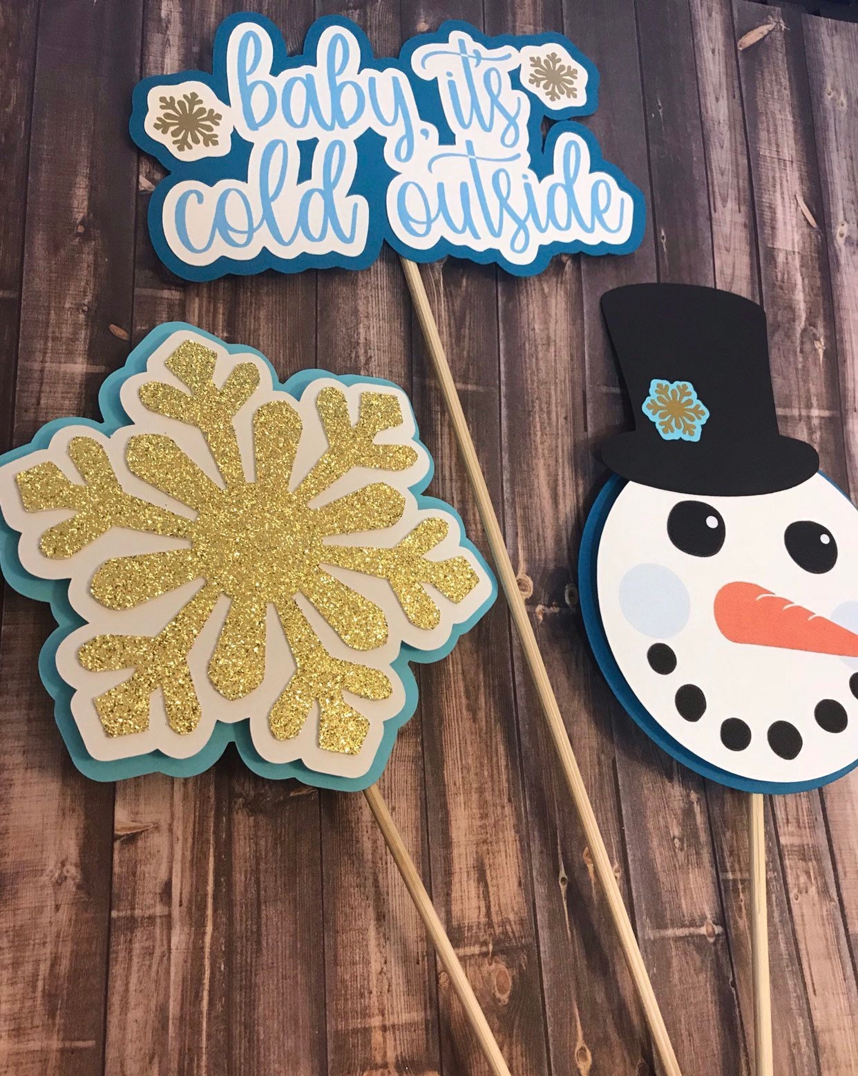 Winter Baby Shower Centerpiece Sticks