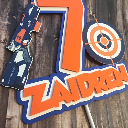 Nerf Cake Topper Nerf Birthday Nerf Party Decor Etsy