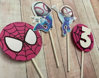 Young Spider Gwen Cupcake Toppers