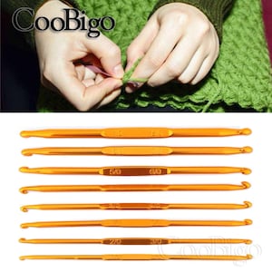 10pcs Aluminum Double End Crochet Hook 2mm to 10mm for DIY Mask