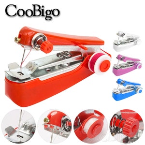 Portátil Mini punto manual máquina de coser simple operación herramienta de mano para el hogar de viaje doméstico DIY costura Craft