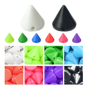 Cone Stud Bead Punk Spike Rivet Acrylic Beads 7.7*7.2mm DIY Sewing Garment Leather Craft Parts Mixed Color #GP008-7C(Mix-s)