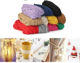 5mm Macrame Cord Braided Cotton rope Twisted String curtain Decor Packaging DIY Sewing Craft
