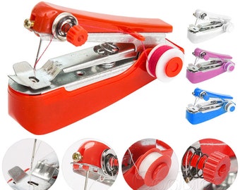 Portable Mini Stitch Manual Sewing Machine Simple Operation Handheld Tool for Home Travel Household DIY Sewing Craft