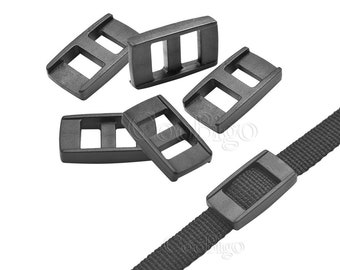 Hocansen Tri Glide cinghia scorrevole plastica regolabile zaino fibbia regolabile fibbia scorrevole, Nero , 32MM
