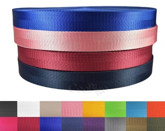 1"(25mm) Nylon Twill Tape Binding Webbing Herringbone Ribbon Strap for DIY Belts Outdoor Camping Backpack Strap Pet Collar