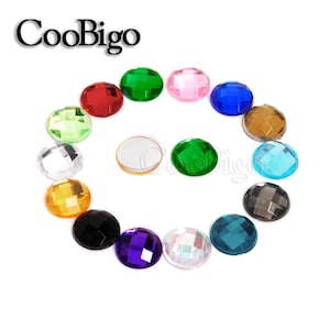 Dia.10mm Round Acrylic Rhinestones Flat Back Gems For DIY Craft Costume Making Jewelry Accessories
