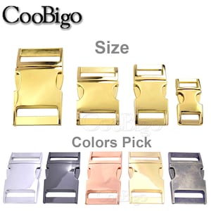 3/8&quot; ~1&quot; Assorted Colors Metal Side Release Buckles for DIY Craft  Backpack Webbing Paracord Bracelet Pets Collar Accessories