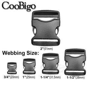 1-1/4" 1-1/2" 2" ブラック サイドリリースバックル プラスチック アーチ型 アウトドア バックパック バッグ 衣類 荷物 ベルト ウェビング アクセサリー #FLC332