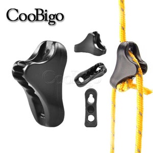 Tenda Stringere Hook Plastica Anti-slip Wind Rope Buckles per Outdoor Camping Survival Parts Black & Glow al buio