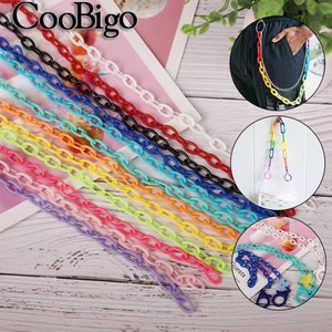 2PCS Acrylic Chain plastic chain links Necklace DIY Jewelry Finding Glasses Chain Face Mask Lanyard 42cm Length