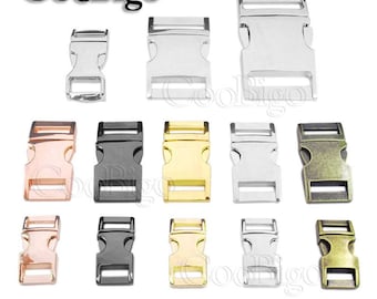 Metal Curved Side Release Buckle Pet Collar Outdoor Camping Backpack Bag DIY Paracord Bracelet Hardware Part Webbing #FLQ100/FLQ102