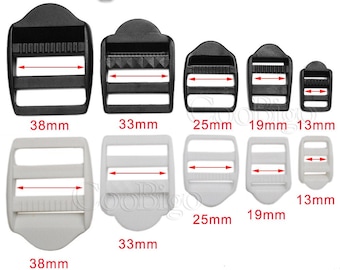 Plastic Black & White Ladder Lock Slider Buckles For Backpack Straps Bag Garment Pets Collar Webbing Parts Accessories #FLC055