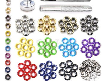 5mm Colorful Eyelets & Washer Punch Eyelet Die Tool For Outdoor BackPack Cap Tag Shoes Belt Webbing Leathercraft Project