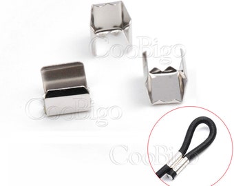 Pcs 5 Colors 7x4mm Fold Over Cord Ends Crimp End Tips Crimp Cord Ends Caps Iron Fold-over Ribbon Leather Crimp End Findings Jewelry Connector Making Diy Crafts Neckl