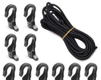 1set Elastic Bungee Rope Shock Cord Strap With Hooks For Car Travel Outdoor Project Tent Bikes Kayak Luggage Hook