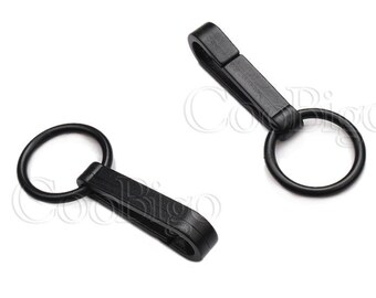 Black Plastic Mini Gloves Hook Buckles Snap Hook With O-Ring For Shower Curtains Outdoor Backpack Bag Parts Accessories #FLC078-B