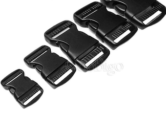 3/4" ~ 2" Webbing Plastic Side Release Buckles Dual Adjustable Slim waist Molle Tactical Backpack Dog Pets Collar Straps Belt Buckle