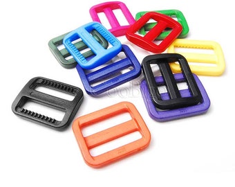 Couleurs assorties 1"(25mm) Plastic Tri-Glides Slider Adjustable Buckle Backpack Strap Webbing Moll Tactical Bags Parts#FLC079 (Mix-s)