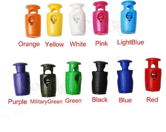 3.5mm Holoe Assorted Colors Cord Lock Stopper Core ends Cylinder Barrel Plastic Toggle Rope Clip Bag Backpack Parts #FLS052-C(Mix-s)