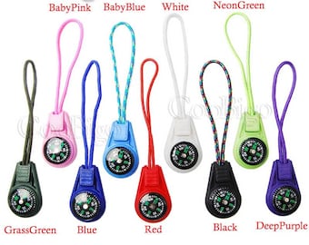 Muti-Color Compass Zipper Pull Slider Backpack Bag Parts Camping Hiking Travel Garment Outdoor Sport Accessories #CSF011(Mix-s)