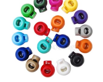 Plastica Cord Lock Adjuster Primavera Toggle Stopper Corda Clip per Garment Face Masks FAI da TeY Lanyard Kids Craft #FLS046 (Mix-s)