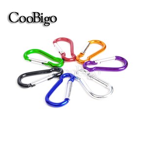 Multicolor Aluminum Carabiner D-Ring Snap Clip Hook Keychain For Paracord Outdoor Camping Keyring Water Bottle Parts #FLQ186-6C(Mix-s)