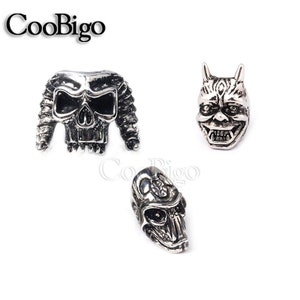 3 Kinds Metal Skull Beads Parachute 550 Paracord Bracelet Outdoor Tactical Keychain Knife Lanyard LED Light DIY Craft #FLQ183/184/191-S