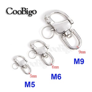 Stainless Steel Swivel Jaw M5 M6 M9 Snap Shackle Sailing Boat Marine Hardware Fitting Engineering Tool Accessories #FET016-5