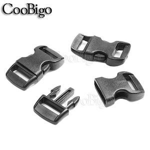 3/8&quot; Side Release Buckles Curved Black Plastic for Outdoor Camping Paracord Bracelets Backpack Pets Collar Sewing Accessories #FLC003-B