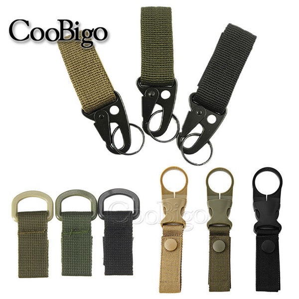 Nylon Webbing Carabiners Olecranon Hook Keychain Clasp Belt D-Ring Bottle Hanging Tactical Backpack Travel Kits #FLQ202/209/211