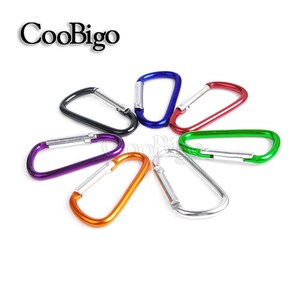 Aluminum Spring Snap Clip Hook Carabiner D Ring Outdoor Climbing Camping Hiking Quick Draws Keychain key ring #FLQ098-6C(Mix-s)
