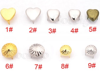 9 Style Metal Claw Rivet Round Stud Spike For Punk Rock Leather Craft Bags Hats Shoes Garment DIY Sewing Accessories