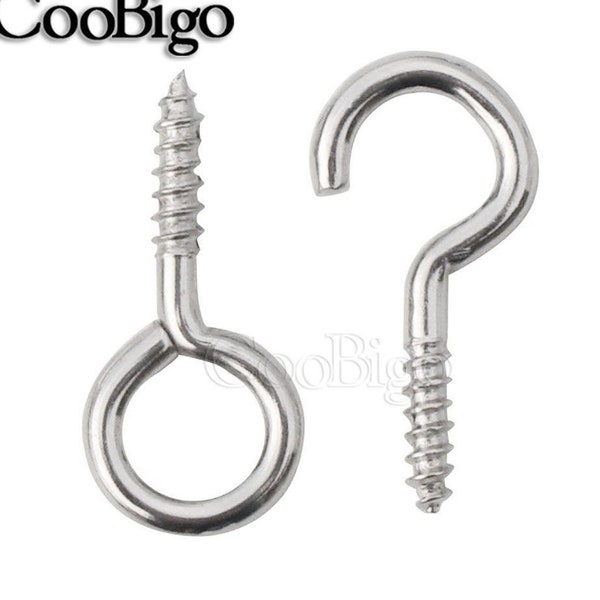 Metal Screw Window Cord Net Curtain Wire Silver Hooks - Eyes Bolt Pins Hanger Hardware Accessoires