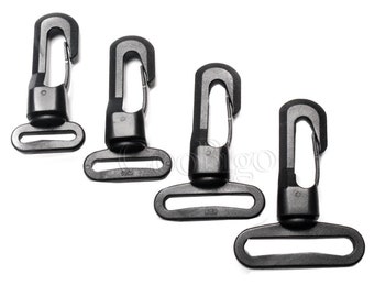 3/4" ~ 1-1/2" Black Plastic Swivel Snap Hooks For Outdoor Camping Backpack Straps Key Ring Chain Bag Accessories