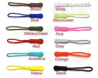Colorful Zipper Pulls Cord Rope Ends Lock Zip Clip Buckle For Outdoor Backpack Apparel Sportwear Bag Parts Accessories #FLC120-C(Mix-s)